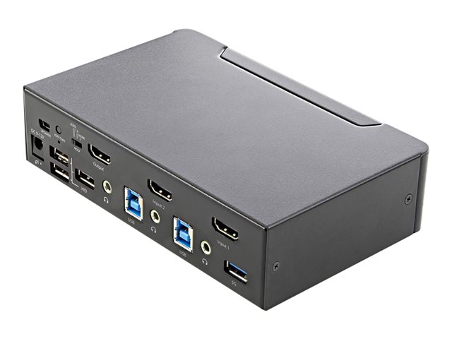StarTech.com 2 Port HDMI KVM Switch, Single Monitor 4K 60Hz Ultra HD HDR, Desktop HDMI 2.0 KVM Switch with 2 Port USB 3.0 Hub (5Gbps) & 4x USB 2.0 HID Ports, Audio, Hotkey Switching, TAA - KVM with Fast Switching - KVM / audio switch - 2 x KVM / audio - 1 local user - desktop, rack-mountable - TAA Compliant