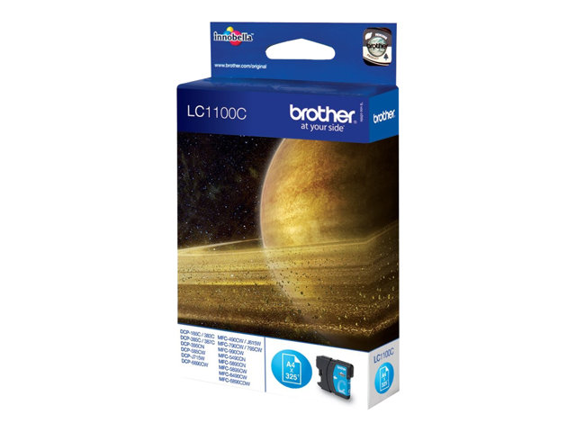 Brother LC1100C - Cyan - original - ink cartridge - for Brother DCP-185, 385, 395, 585, J715, MFC-490, 5490, 5890, 5895, 6890, 790, 795, 990, J615
