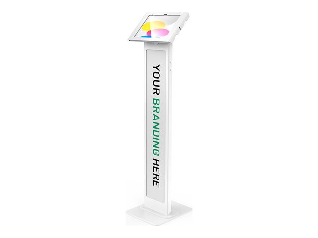 Compulocks Apex BrandMe - Stand - for tablet - brandable - lockable - metal frame, polypropylene panel - white - floor-standing - for Apple iPad A16 Wi-Fi, A16 Wi-Fi + Cellular