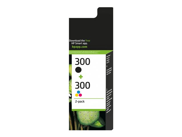 HP 300 - 2-pack - black, colour (cyan, magenta, yellow) - original - ink cartridge - for Deskjet D2680, F2420, F2430, F4213, F4580, ENVY 100 D410, 11X D411, Photosmart C4670