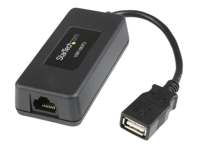 StarTech.com 1-Port USB 1.1 Extender - Up to 131 ft (40 m) over Cat5/Cat6 Extension - Up to 12 Mbps USB 1.1 Ethernet Extender (USB110EXT2) - USB extender - USB - over CAT 5/6 - up to 40 m - for P/N: UUSBOTG