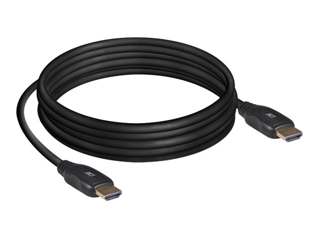 Hoge snelheid - HDMI-kabel met ethernet - HDMI male naar HDMI male - 1.5 m - beschermd - zwart - gevormd, 4K ondersteuning