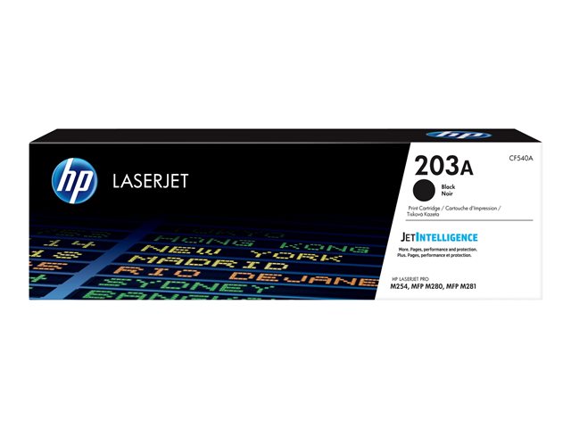 HP 203A - Black - original - LaserJet - toner cartridge (CF540A) - for Color LaserJet Pro M254dw, M254nw, MFP M280nw, MFP M281cdw, MFP M281fdn, MFP M281fdw