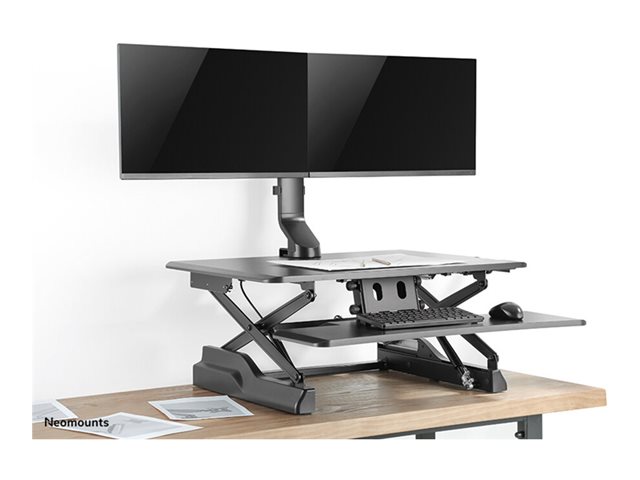Neomounts FPMA-D860D - Mounting kit - full-motion - for 2 LCD displays - black - screen size: 10\"-27\" - clamp mountable, grommet, desk-mountable