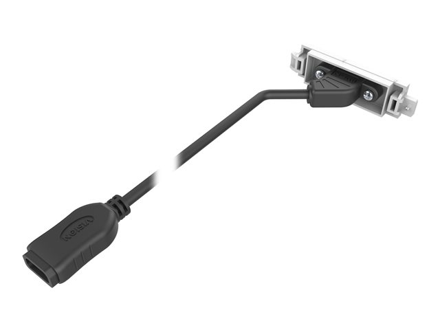 VISION Techconnect Modular AV Faceplate - LIFETIME WARRANTY - HDMI module - female socket on front with tail at rear with female connector - HDMI v2.0 - 4K @ 30 Hz - AWG 28 - total length 200 mm / 7.8\" - fixes into Techconnect surrounds - plastic - white