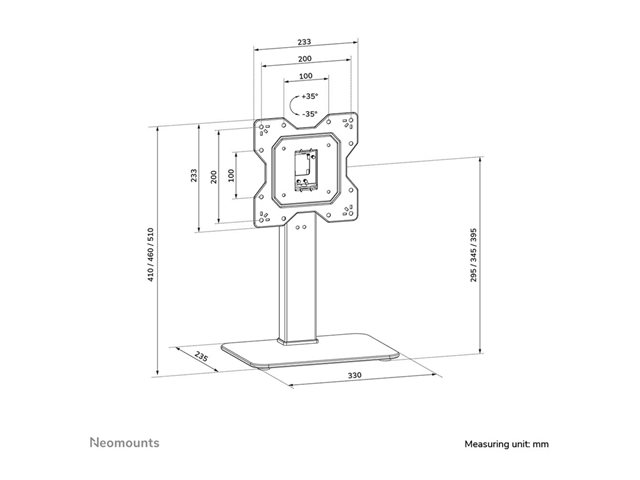 Neomounts DS45-430BL12 - Stand - for TV - steel - black - screen size: 23\"-43\" - desktop stand