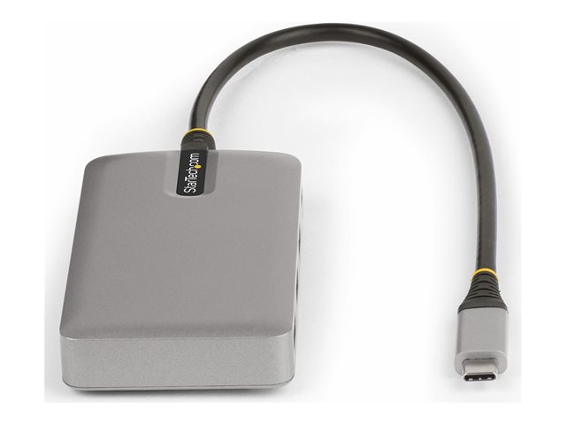 StarTech.com 4-Port USB-C Hub with USB-C DP Alt Mode Video Output 4K 60Hz, 3x USB-A, 1x USB-C, 100W Power Delivery Pass-Through, USB 3.2 Gen 2 (10Gbps), Portable USB Type-C to USB Type-A/C - 1ft (30cm) Host Cable (HB31C3A1CDPPD3) - Hub - 1 x USB-C +