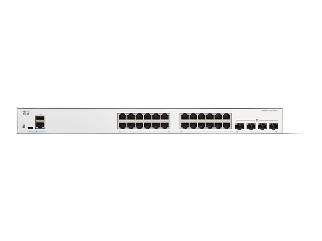 Cisco Catalyst 1300-24T-4G - Switch - L3 - Managed - 24 x 10/100/1000Base-T + 4 x Gigabit SFP - rack-mountable