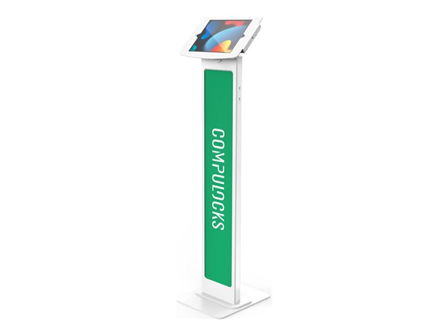 Compulocks Space BrandMe Floor Stand - Mounting kit (anti-theft enclosure, stand base) - for tablet - lockable - high-grade aluminium - white - screen size: 10.2\" - floor-standing - for Apple 10.2-inch iPad (7th generation, 8th generation)