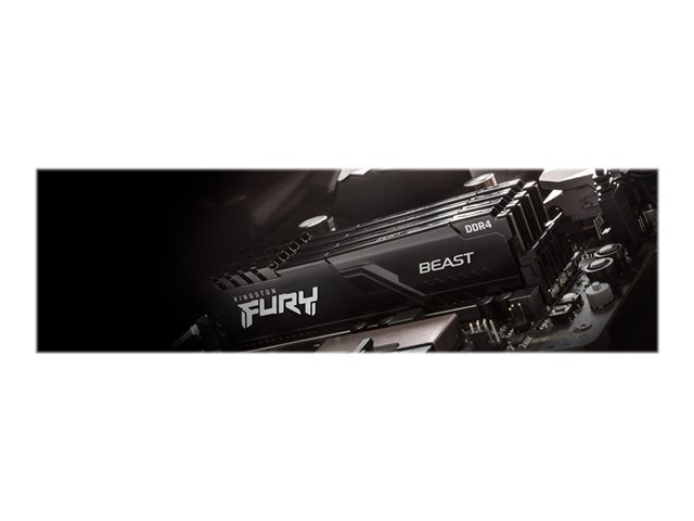 Kingston FURY Beast - DDR4 - kit - 128 GB: 4 x 32 GB - DIMM 288-pin - 3200 MHz / PC4-25600 - CL16 - 1.35 V - unbuffered - non-ECC - black
