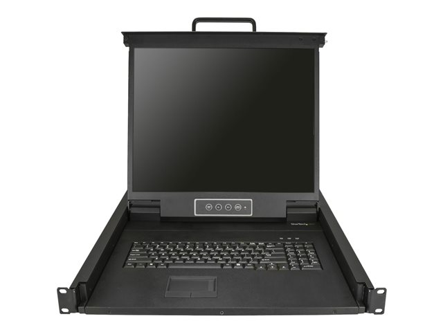 StarTech.com Rackmount KVM Console, Single Port VGA KVM with 19\" LCD Monitor for Server Rack, Fully Featured Universal 1U LCD KVM Drawer with Cables & Hardware, USB Support, 50,000 MTBF - LCD KVM Concole Drawer (RKCONS1901) - KVM console - USB - 19\" - rack-mountable - 1280 x 1024 - 250 cd/m² - 1000:1 - VGA - black - 1U