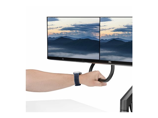 StarTech.com Desk Mount Dual Monitor Arm w/ Crossbar, Up To 27\" Displays - Mounting kit - articulating, mechanical spring - for 2 LCD displays - steel, plastic - black - screen size: 17\"-27\" - desk-mountable - TAA Compliant