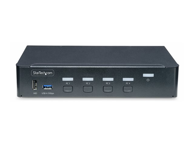 StarTech.com 4-Port DisplayPort KVM Switch, 4K 60Hz, TAA Compliant - KVM / audio / USB switch - 4 x KVM / audio / USB - 1 local user - desktop - TAA Compliant