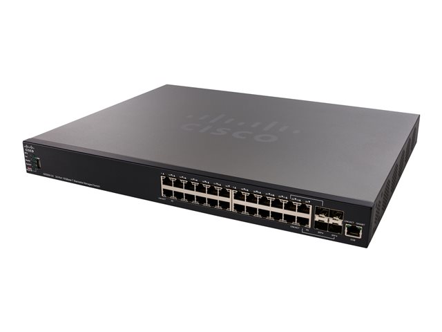 Cisco 550X Series SX550X-24 - Switch - L3 - Managed - 20 x 10GBase-T + 4 x combo 10 Gigabit SFP+ - desktop, rack-mountable