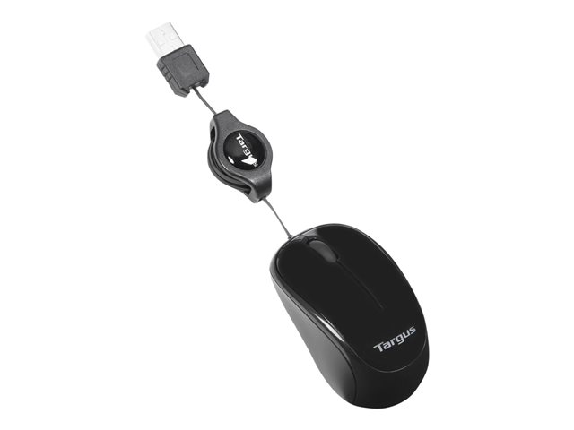 Targus - Mouse - right and left-handed - optical - 3 buttons - wired - USB - black