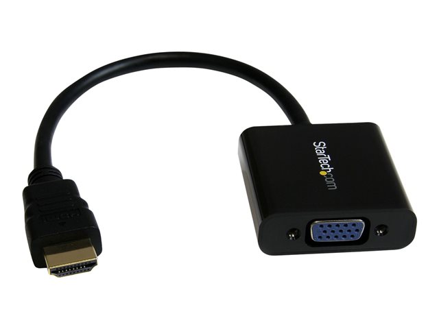 StarTech.com 1080p 60Hz HDMI to VGA High Speed Display Adapter - Active HDMI to VGA (Male to Female) Video Converter for Laptop/PC/Monitor (HD2VGAE2) - High Speed - adapter - HDMI male to HD-15 (VGA) female - 24.5 cm - black - 1080p support, active - for P/N: DK30C2DPEPUE, DK30C2DPPDUE, DK31C3HDPD, DK31C3HDPDUE, SV211HDUC, SV221HUC4K