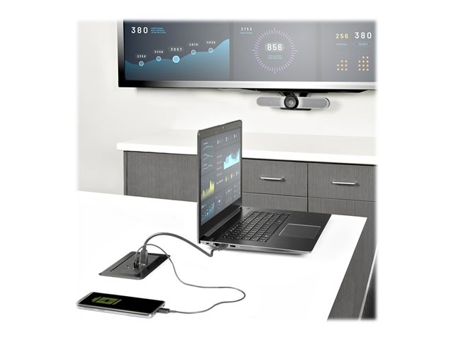 StarTech.com Single-Module Conference Table Connectivity Box-Customizable - Mounting plate - black