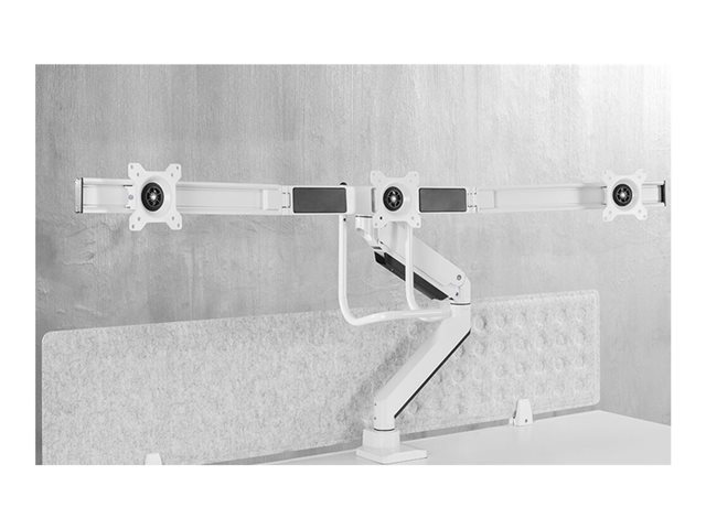 Neomounts NM-D775DX3 - Mounting kit - full-motion - for 3 LCD displays - aluminium - white - screen size: 17\"-24\" - clamp mountable, grommet, desk-mountable