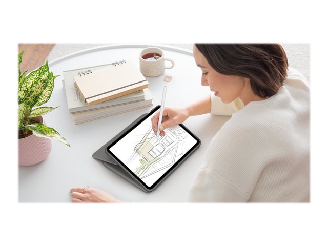 Logitech Folio Touch - Keyboard and folio case - with trackpad - backlit - Apple Smart connector - QWERTZ - German - oxford grey - for Apple 10.9-inch iPad Air (4th generation, 5th generation)