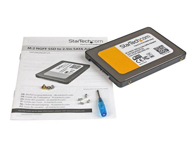 StarTech.com M.2 (NGFF) SSD to 2.5in SATA III Adapter - Up to 6 Gbps - M.2 SSD Converter to SATA with Protective Housing (SAT2M2NGFF25) - Storage controller - M.2 - SATA 6Gb/s - SATA - black - for P/N: BRACKET125PT, BRACKET125PTP, BRACKET225PT, BRACKET425F