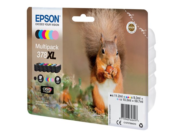 Epson 378XL Multipack - 6-pack - XL - black, yellow, cyan, magenta, light magenta, light cyan - original - blister - ink cartridge - for Expression Home XP-8605, XP-8606, Expression Photo XP-8500, XP-8505, XP-8700