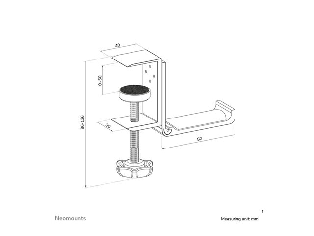 Neomounts ADS11-171SL - Holder for headset - universal - silver