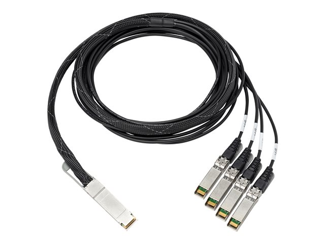 HPE Copper Cable - 100GBase direct attach cable - QSFP28 (M) to SFP28 (M) - 3 m - SFF-8665 - for Arista 7060, Cisco ONE Nexus 3232, FlexFabric 5950 32QSFP28, CX 8360, QFX Series QFX5200