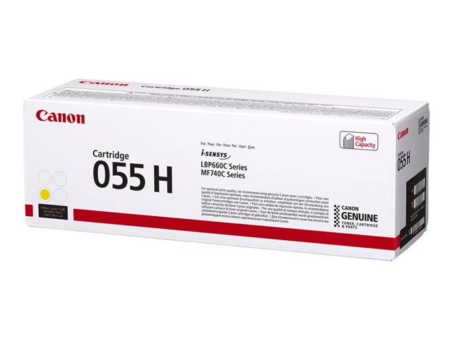 Canon 055 H - High capacity - yellow - original - toner cartridge - for Color imageCLASS MF743, imageCLASS LBP664, MF745, i-SENSYS MF742, MF744, Satera LBP662