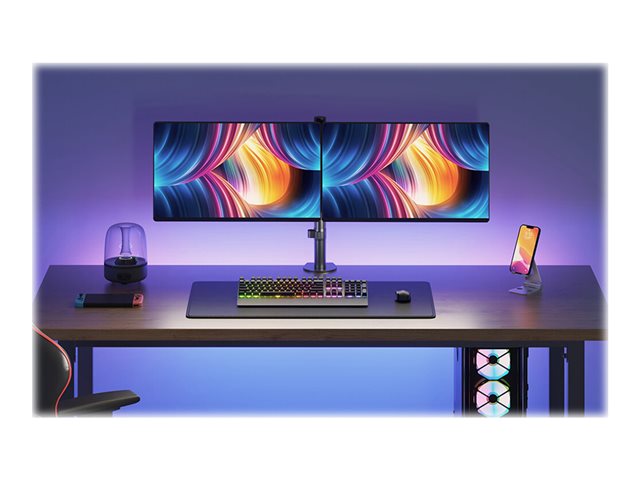 Neomounts FPMA-D550D - Mounting kit - full-motion - for 2 LCD displays - steel - black - screen size: 10\"-32\" - clamp mountable, grommet, desk-mountable