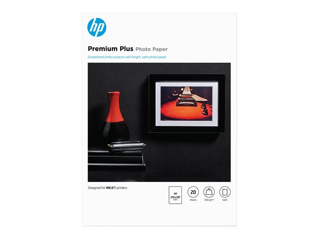 HP Premium Plus Photo Paper - Semi-glossy - A4 (210 x 297 mm) - 300 g/m² - 20 sheet(s) photo paper - for Officejet 52XX, 6000, 6000 E609, 68XX, 7000 E809, 80XX, Photosmart B110, Wireless B110