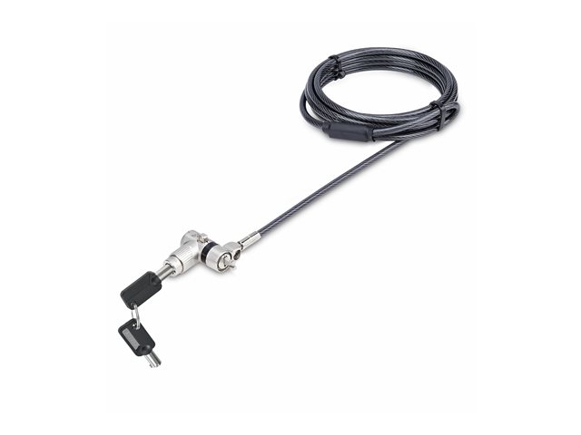 StarTech.com 25-Pack Universal Laptop Lock 6.6ft (2m), Master Keyed Locking Cable, Computer Security, Compatible w/Noble Wedge/Nano/K-Slot, Anti-Theft Cut-Resistant Cable - Security cable lock - black & silver - 2 m (pack of 25)