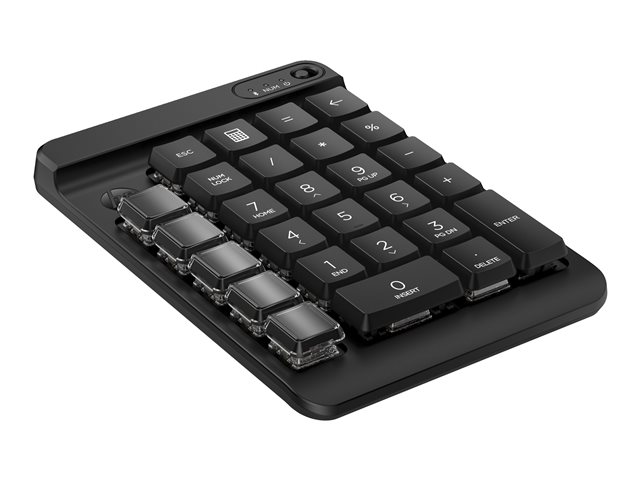 HP 435 - Keypad - 9 programmable keys, low profile key travel, swappable keycaps with stickers - wireless - Bluetooth 5.3 - English - jack black