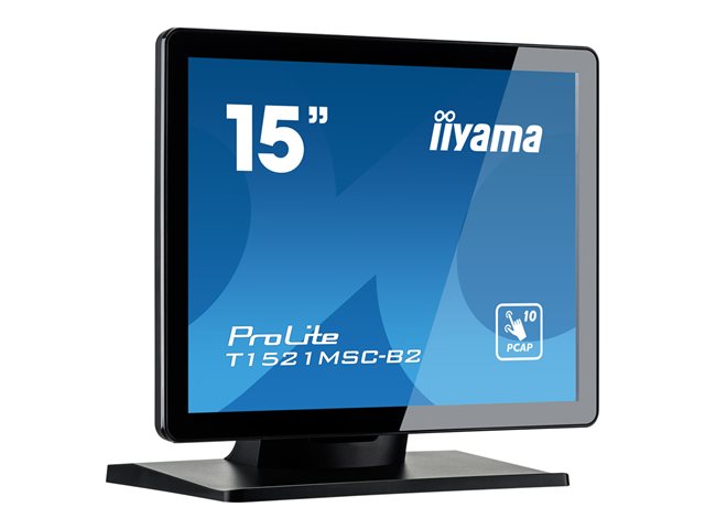 iiyama ProLite T1521MSC-B2 - LED monitor - 15\" - touchscreen - 1024 x 768 - TN - 370 cd/m² - 800:1 - 8 ms - HDMI, VGA - speakers - matte black