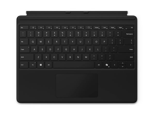 Microsoft Surface Pro Keyboard - Keyboard - with accelerometer, trackpad, Surface Slim Pen 2 storage and charging tray - backlit - black - commercial