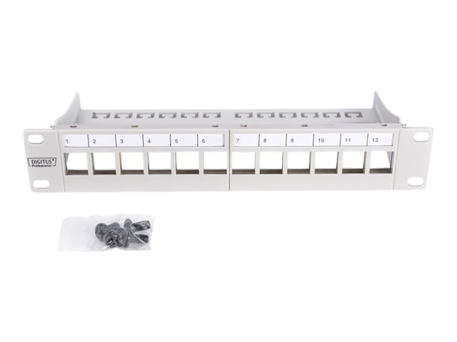 Modular Patch Panel shielded 12-Port Bla
