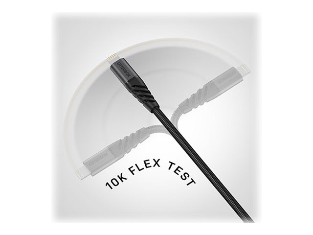 OtterBox Premium - USB cable - USB (M) to USB-C (M) - USB 2.0 - 3 m - dark ash black