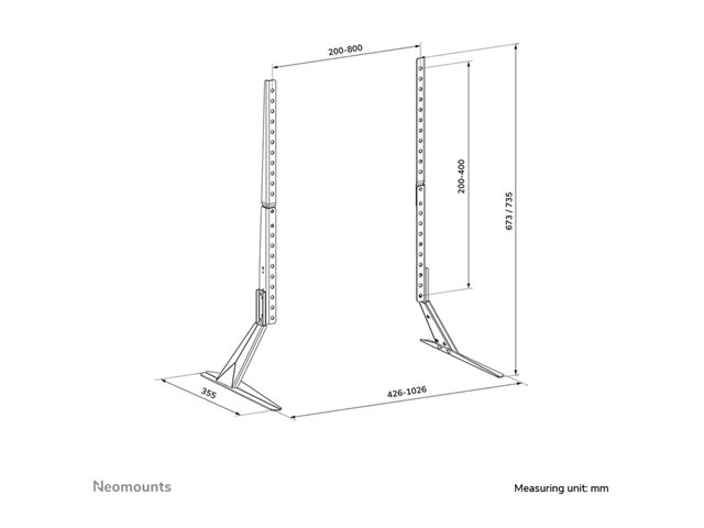 Neomounts DS45-430BL19 - Stand - for TV - steel - black - screen size: 23\"-75\" - desktop stand