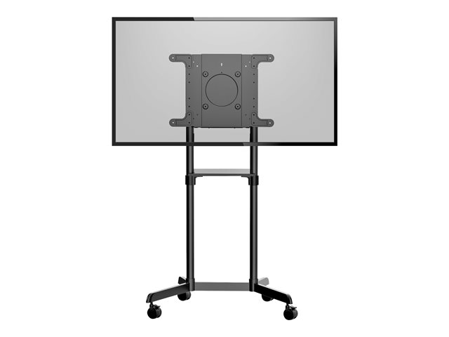 StarTech.com Mobile TV Cart, Portable Rolling TV Stand for 37-70\" VESA Display (154lb/70kg), with Shelf & Storage Compartment, Rotate/Tilt Display, Universal TV Mount on Casters/Wheels - Mobile TV Stand w/ Casters (MBLTVSTNDEC) - Cart - for flat panel - steel - screen size: 37\"-70\"