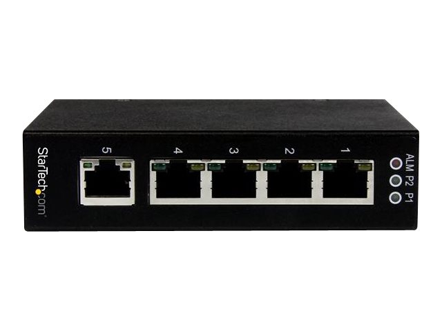 StarTech.com 5 Port Unmanaged Industrial Gigabit Ethernet Switch - DIN Rail / Wall-Mountable Network Switch - Rugged IP30 Gigabit Switch (IES51000) - Switch - 5 x 10/100/1000 - wall-mountable, desktop, DIN rail mountable - DC power