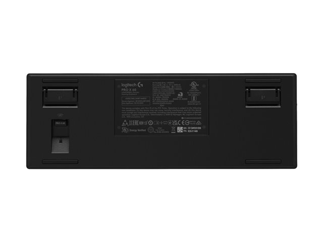 Logitech G PRO X 60 - Keyboard - gaming - 60% - TKL - backlit - wireless - 2.4 GHz, Bluetooth - QWERTY - US International - key switch: Tactile - black