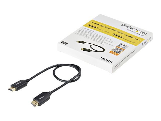 StarTech.com StarTech.com Premium Certified High Speed HDMI 2.0 Cable with Ethernet - 1.5ft 0.5m - HDR 4K 60Hz - 20 inch Short HDMI Male to Male Cord (HDMM50CMP) - HDMI cable with Ethernet - HDMI male to HDMI male - 50 cm - black - for P/N: KITBXDOCKPEU, KITBXDOCKPNA, KITBXDOCKPUK, KITBZDOCK, USBC-HDMI-CDP2HD4K60