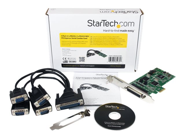 StarTech.com 4 Port PCI Express PCIe Serial Combo Card - Serial adapter - PCIe - RS-232, RS-422, RS-485 - 4 ports - for P/N: BNDTB10GI, BNDTB210GSFP, BNDTB310GNDP, BNDTB410GSFP, BNDTB4M2E1, BNDTBUSB3142