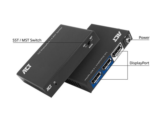 1X2 DISPLAYPORT 1.4 SPLITTER. 1 stk