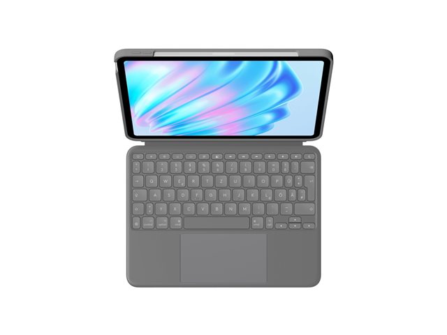 Logitech Combo Touch - Keyboard and folio case - with trackpad - backlit - Apple Smart connector - QWERTZ - Swiss - oxford grey - for Apple 11-inch iPad Air (M2, M3)