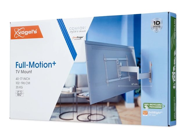 Vogel's Comfort TVM 3645 - Mounting kit (wall mount) - full-motion - for TV - aluminium - black - screen size: 40\"-77\" - wall-mountable