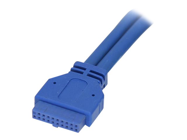 StarTech.com 2 Port Panel Mount USB 3.0 Cable - USB A to Motherboard Header Cable F/F (USB3SPNLAFHD) - USB internal to external cable - USB Type A (F) to 20 pin IDC (F) - 50 cm - blue