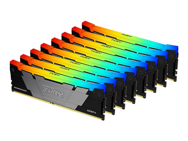 Kingston FURY Renegade RGB - DDR4 - kit - 256 GB: 8 x 32 GB - DIMM 288-pin - 3200 MHz / PC4-25600 - CL16 - 1.35 V - unbuffered - non-ECC - black
