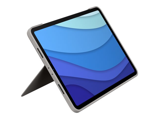 Logitech Combo Touch - Keyboard and folio case - with trackpad - backlit - Apple Smart connector - AZERTY - French - sand - for Apple 11-inch iPad Pro (1st generation, 2nd generation, 3rd generation)