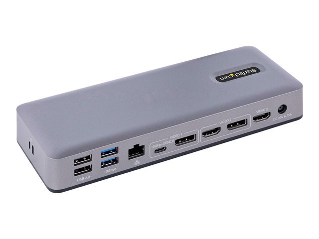 StarTech.com USB-C Docking Station - Multi Monitor HDMI/DP/DP Alt Mode USB-C Dock - 3x 4K30 / 2x 4K60 - 7-Port USB Hub - 60W Power Delivery - GbE - 3.5mm Audio - Works With Chromebook certified - Docking station - USB-C / Thunderbolt 3 / Thunderbolt 4 - 2 x DP, 2 x HDMI, USB-C - 1GbE - 60 Watt