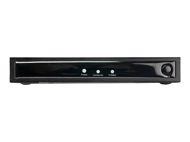 StarTech.com S-Video or Composite to HDMI Converter with Audio - 720p - Video converter - composite video, S-video - HDMI - black
